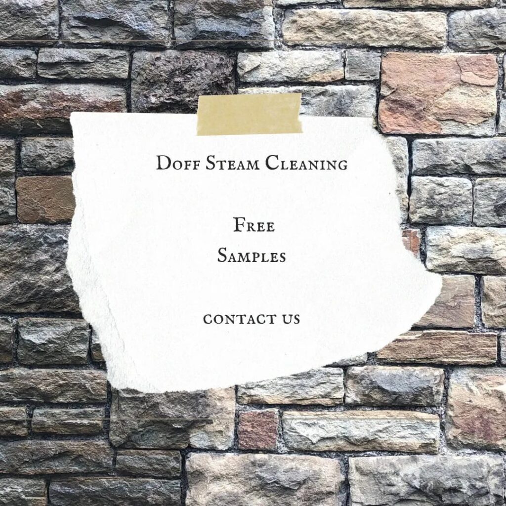 Before and after paint removal from stone using specialist DOFF cleaning